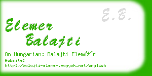 elemer balajti business card